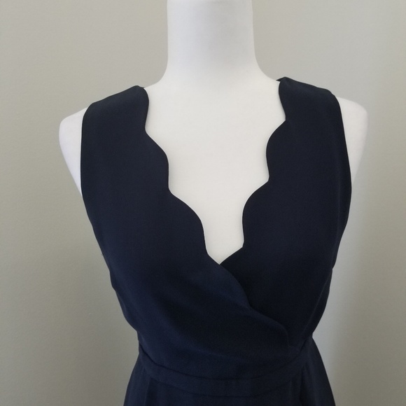 Classic Navy Scallop J Crew Dress - Picture 2 of 8